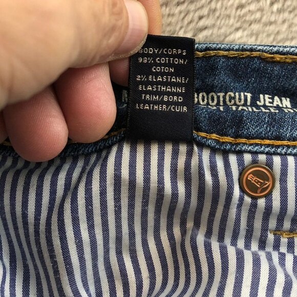 Lands End Womens Jeans Size 14 Mid Rise Bootcut Blue Denim Casual Cotton Classic - Picture 12 of 16